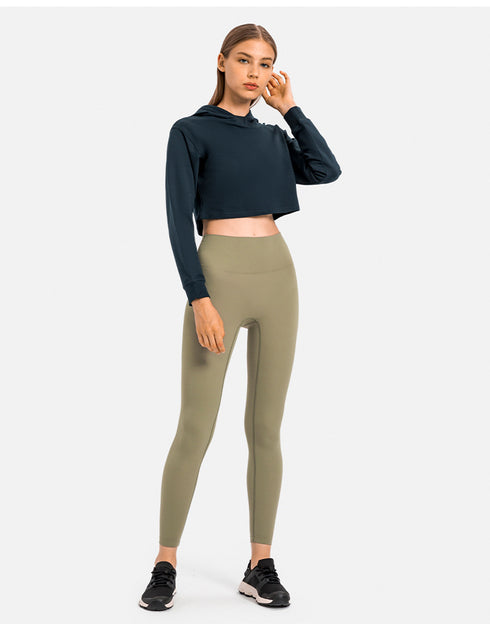 Women's Short Waist Fitness Sports Sweatshirt - ROUTINE FASHION